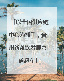 以全国供应链中心为抓手，贵州新茶饮发展弯道超车