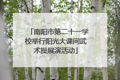 南阳市第二十一学校举行阳光大课间武术操展演活动