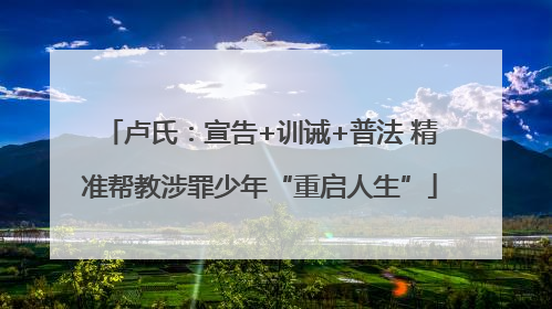 卢氏：宣告+训诫+普法 精准帮教涉罪少年“重启人生”