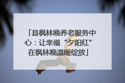 县枫林晚养老服务中心：让幸福“夕阳红”在枫林晚温暖绽放