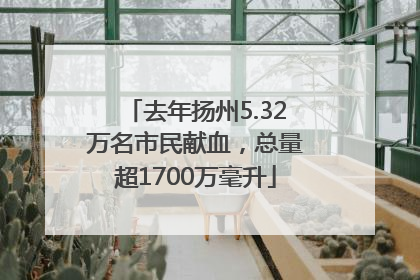 去年扬州5.32万名市民献血，总量超1700万毫升