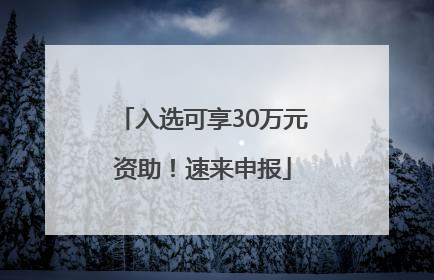 入选可享30万元资助！速来申报