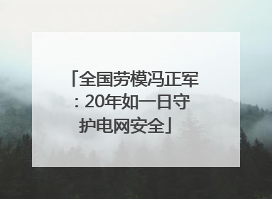 全国劳模冯正军：20年如一日守护电网安全
