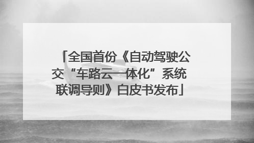 全国首份《自动驾驶公交“车路云一体化”系统联调导则》白皮书发布