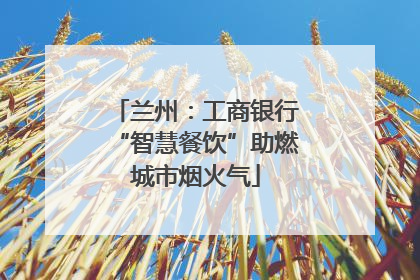 兰州：工商银行“智慧餐饮”助燃城市烟火气
