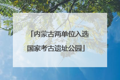 内蒙古两单位入选国家考古遗址公园