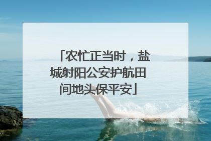 农忙正当时，盐城射阳公安护航田间地头保平安
