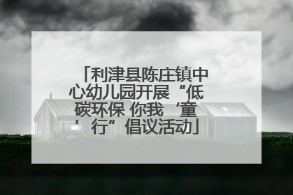 利津县陈庄镇中心幼儿园开展“低碳环保 你我‘童’行”倡议活动
