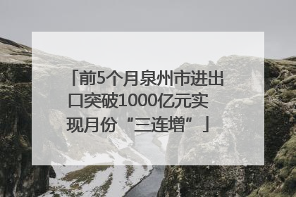 前5个月泉州市进出口突破1000亿元实现月份“三连增”