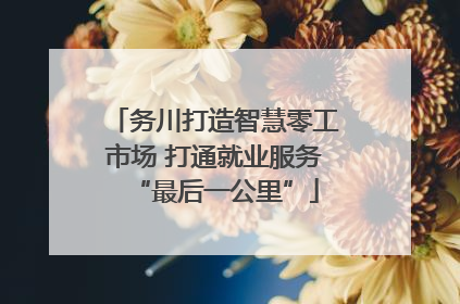 务川打造智慧零工市场 打通就业服务“最后一公里”