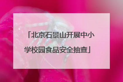 北京石景山开展中小学校园食品安全抽查