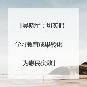 吴晓军：切实把学习教育成果转化为惠民实效