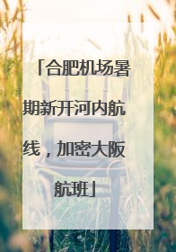 合肥机场暑期新开河内航线，加密大阪航班