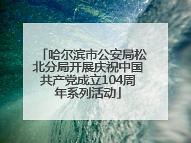 哈尔滨市公安局松北分局开展庆祝中国共产党成立104周年系列活动