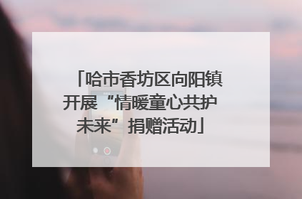 哈市香坊区向阳镇开展“情暖童心共护未来”捐赠活动