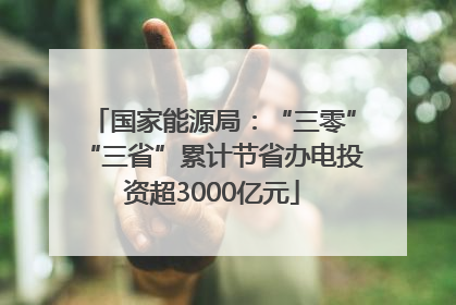 国家能源局：“三零”“三省”累计节省办电投资超3000亿元