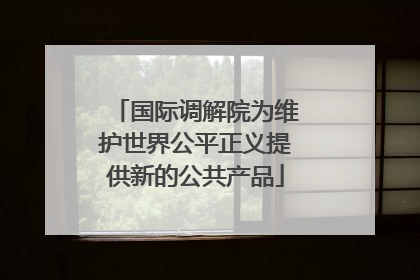 国际调解院为维护世界公平正义提供新的公共产品
