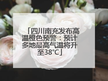 四川南充发布高温橙色预警：预计多地最高气温将升至38℃