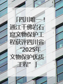 四川唯一！通江千佛岩石窟文物保护工程获评四川省“2025年文物保护优质工程”