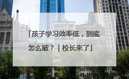 孩子学习效率低，到底怎么破？｜校长来了