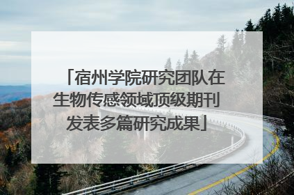 宿州学院研究团队在生物传感领域顶级期刊发表多篇研究成果