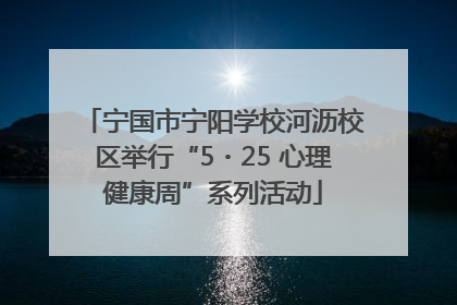 宁国市宁阳学校河沥校区举行“5・25 心理健康周”系列活动