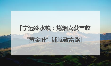 宁远冷水镇：烤烟喜获丰收 “黄金叶”铺就致富路