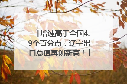 增速高于全国4.9个百分点，辽宁出口总值再创新高！