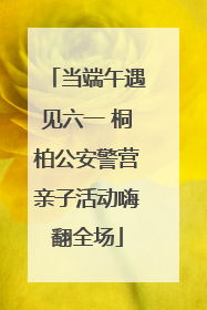 当端午遇见六一 桐柏公安警营亲子活动嗨翻全场