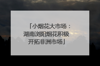 小烟花大市场：湖南浏阳烟花积极开拓非洲市场