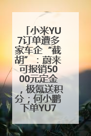 小米YU7订单遭多家车企“截胡”：蔚来可报销5000元定金，极氪送积分；何小鹏下单YU7，喊话雷军早点交付