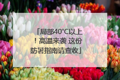 局部40℃以上！高温来袭 这份防暑指南请查收