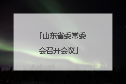 山东省委常委会召开会议