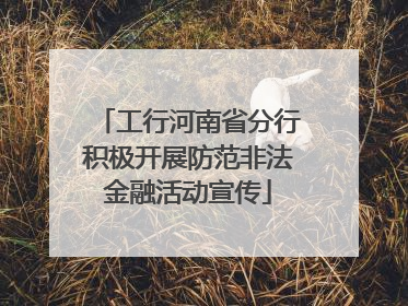 工行河南省分行积极开展防范非法金融活动宣传