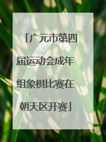 广元市第四届运动会成年组象棋比赛在朝天区开赛