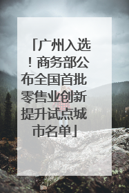 广州入选！商务部公布全国首批零售业创新提升试点城市名单