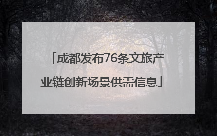 成都发布76条文旅产业链创新场景供需信息