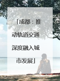 成都：推动轨道交通深度融入城市发展