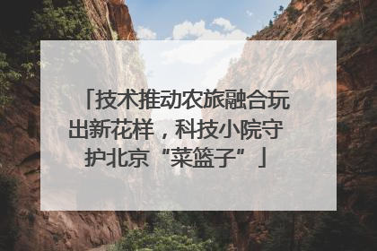 技术推动农旅融合玩出新花样，科技小院守护北京“菜篮子”