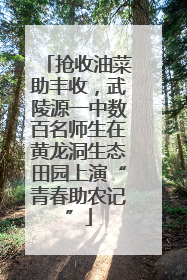 抢收油菜助丰收，武陵源一中数百名师生在黄龙洞生态田园上演“青春助农记”