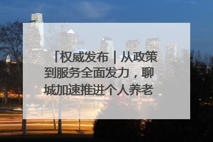 权威发布｜从政策到服务全面发力，聊城加速推进个人养老金制度落地