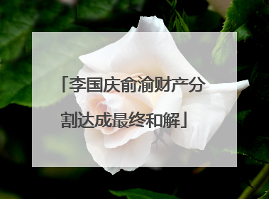 李国庆俞渝财产分割达成最终和解