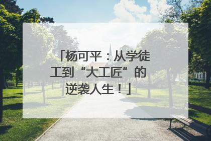 杨可平：从学徒工到“大工匠”的逆袭人生！