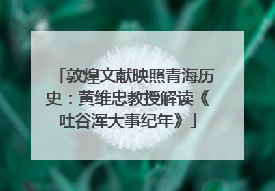 敦煌文献映照青海历史：黄维忠教授解读《吐谷浑大事纪年》