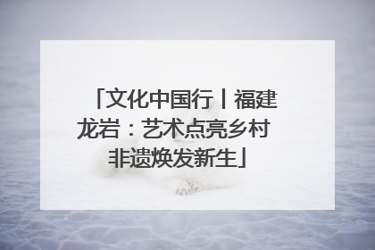 文化中国行丨福建龙岩：艺术点亮乡村 非遗焕发新生