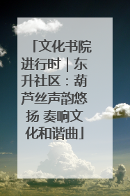 文化书院进行时｜东升社区：葫芦丝声韵悠扬 奏响文化和谐曲