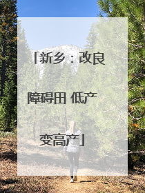 新乡：改良障碍田 低产变高产