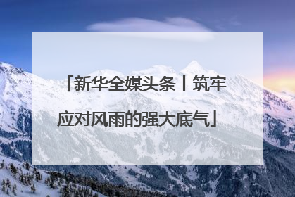 新华全媒头条丨筑牢应对风雨的强大底气