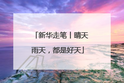 新华走笔丨晴天雨天，都是好天