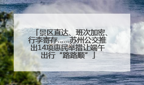 景区直达、班次加密、行李寄存……苏州公交推出14项惠民举措让端午出行“路路顺”